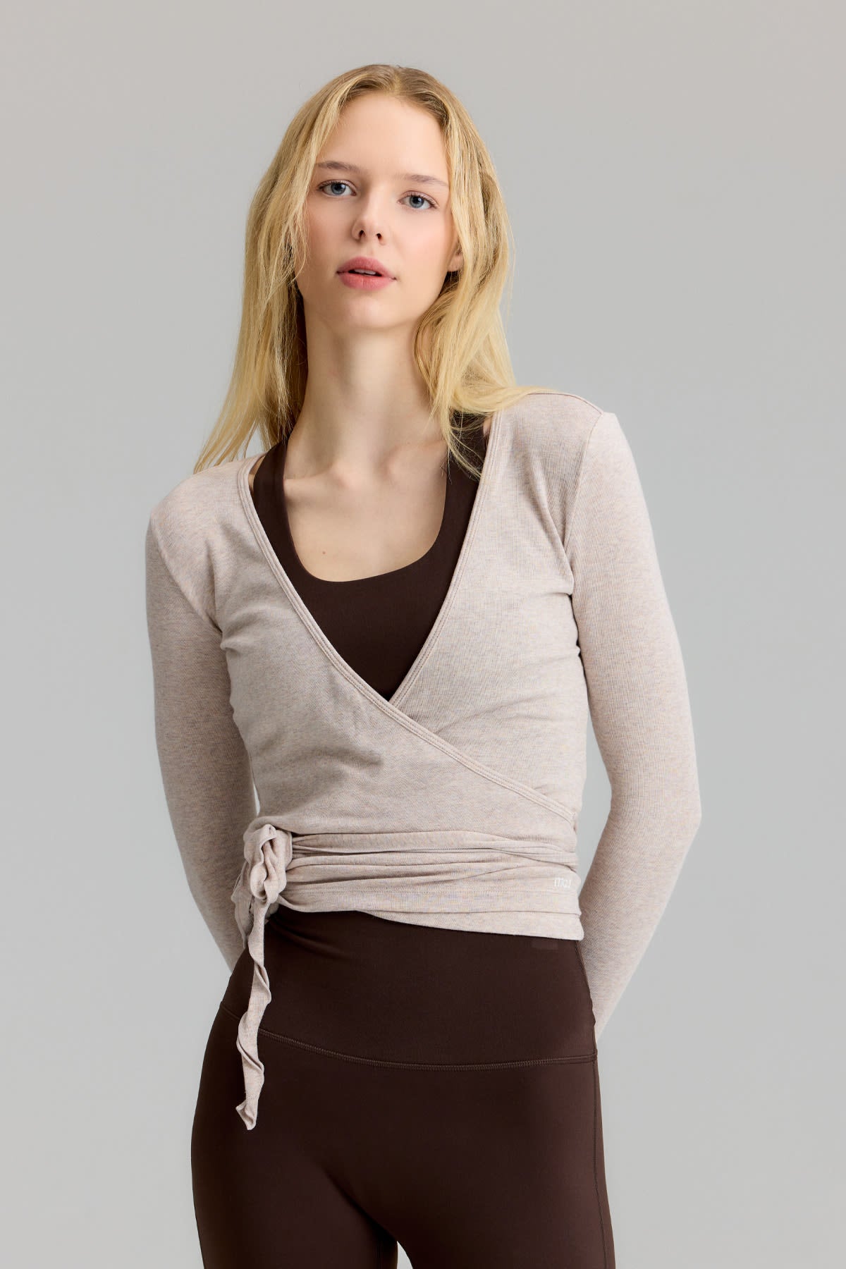 Wrap Top Beige Melange