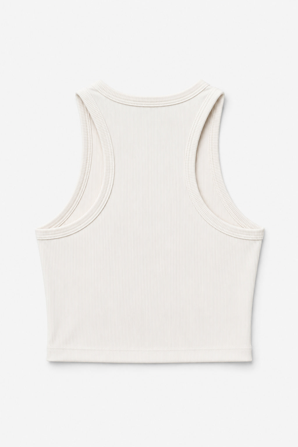 Ribbed Tank Cropped White
