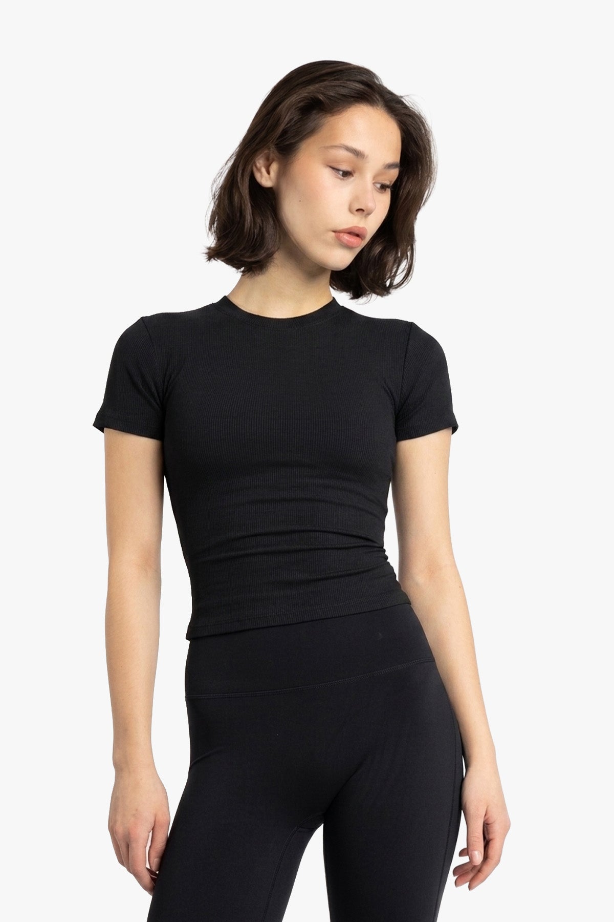 Ribbed Cropped T-Shirt